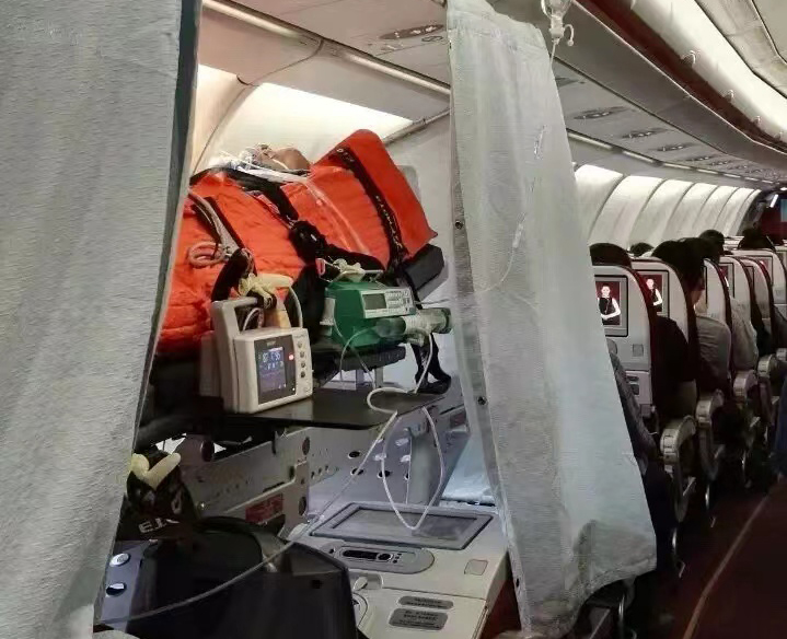 玉门市跨国医疗包机、航空担架